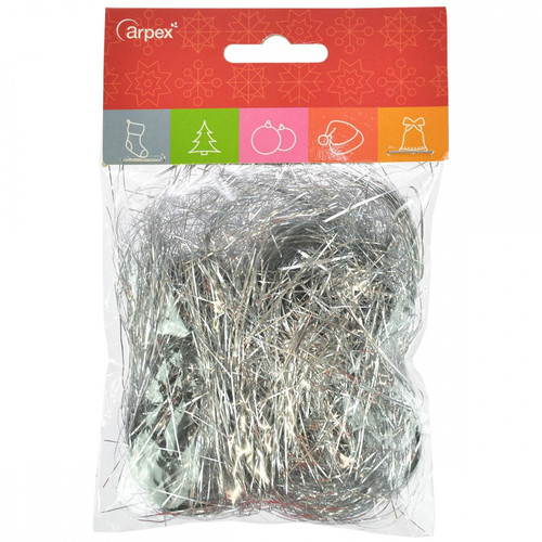 Decorative Angel Hair Christmas Tinsel, Silver