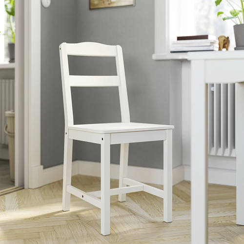 HAUGA / HAUGA Table and 2 chairs, white/white, 74x74 cm