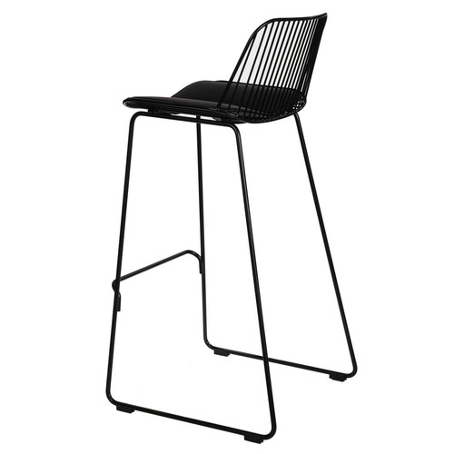 Bar Stool with Seat Pad Dill High, black