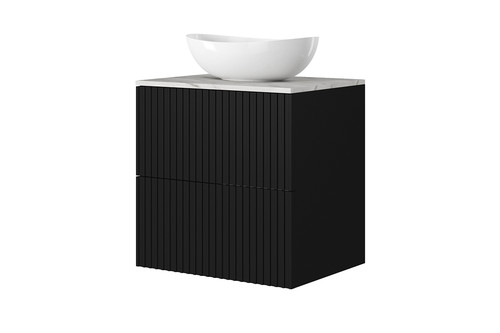 Wall-mounted Wash-basin Cabinet MDF Nicole 60cm, matt black