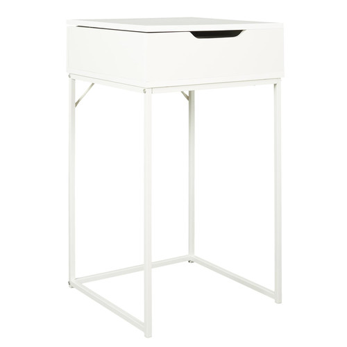 Nightstand Bedside Table Dressing Table with Mirror Leyla, white