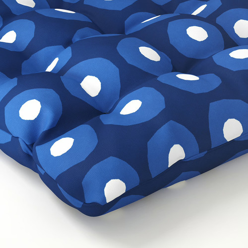 KLÖSAN Chair cushion, outdoor, dark blue, 36x32 cm