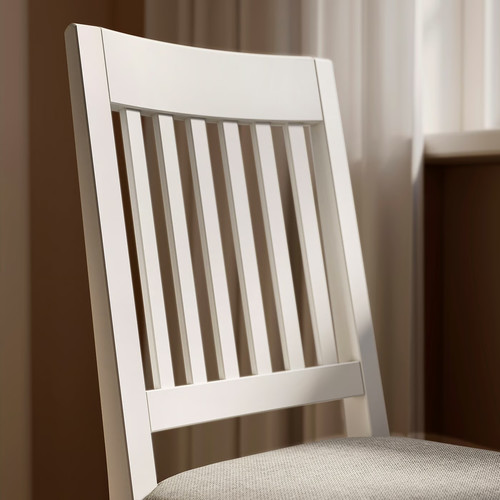 NÄSINGE / NÄSINGE Table and 2 chairs, white/white Tibbleby beige-grey, 80x60 cm
