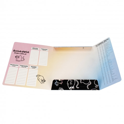 Document File Folder with Elastic Band A4 1pc Kitty, black, assorted patterns