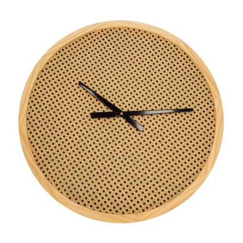 Wooden Wall Clock 60 x 60 cm, rattan