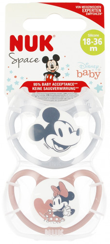 NUK Soother Pacifier Space Disney Mickey Mouse 2pcs 18-36m, pink