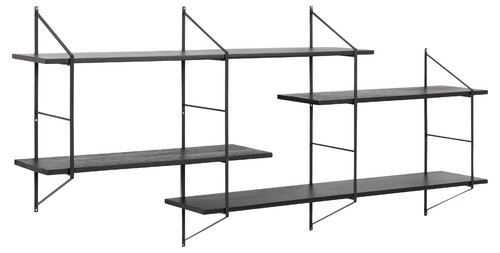 Wall Shelf Combination Belfast 2, grey/black