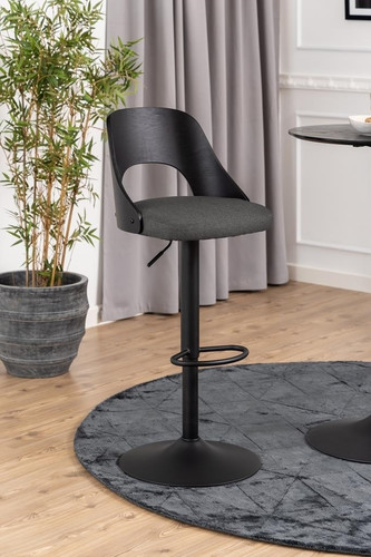 Bar Stool Lucy, grey/black