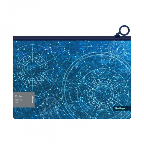 Zipper Bag for Documents Zodiac A4, glitter, 1pc