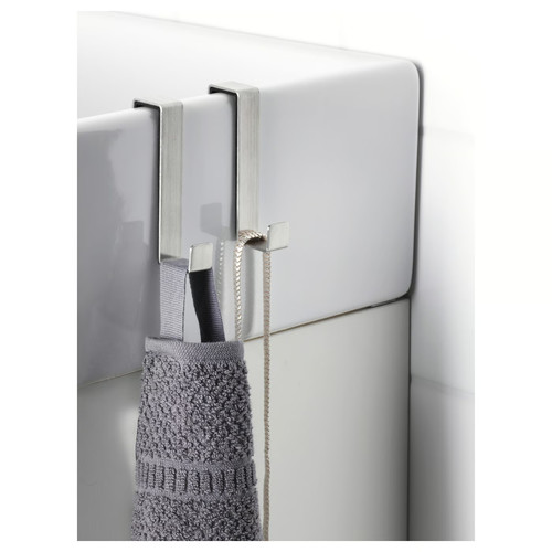 LILLÅNGEN Hanger for door, stainless steel, 2 pack