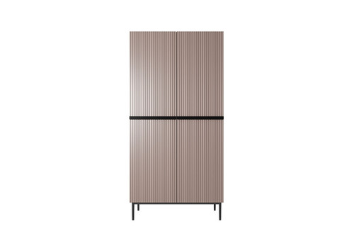 Wardrobe Nicole with Drawer Unit 100 cm, antique pink, black legs