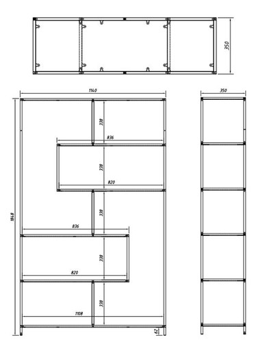 Shelving Unit Bookcase Oxford 4, oak