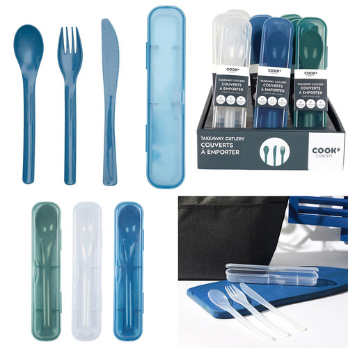 Travel Cutlery Set with Case, green