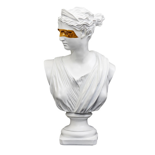 Decoration Aphrodite Bust, white-gold