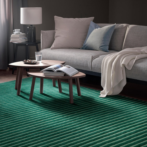 TÅGSPÅR Rug, high pile, green, 200x300 cm