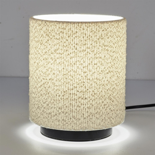 Table Lamp with Boucle Shade, white