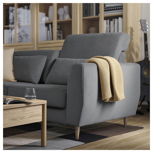 SLATORP 2-seat sofa, Hakebo dark grey