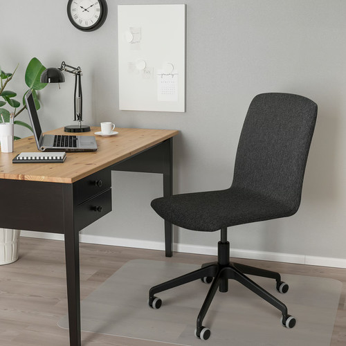 ERFJÄLLET Swivel chair with castors, Gunnared dark grey/black