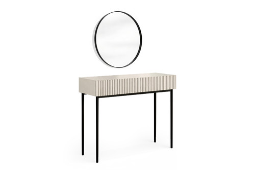 Dressing Table Nicole 100, cashmere/black legs, with Mirror 60, black