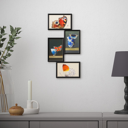 YLLEVAD Art card, four butterflies, 10x15 cm, 4 pack
