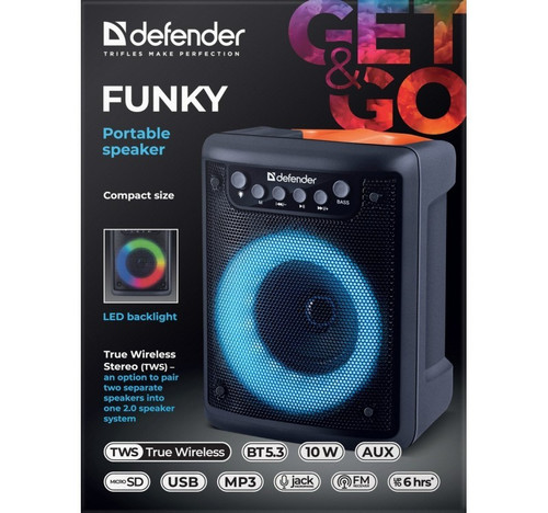 Defender Portable Bluetooth Speaker Funky