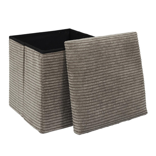 Folding Pouffe, corduroy, taupe