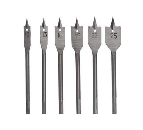 AW Flat Wood Drill Bit Set 6pcs 10-25mm