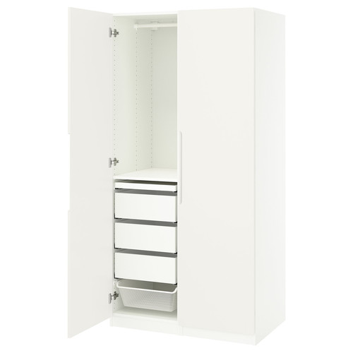 PAX / TONSTAD Wardrobe combination, white/off-white, 100x60x201 cm
