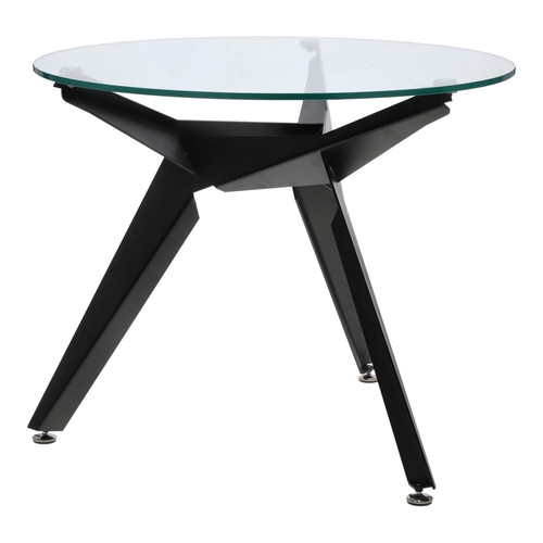 Dining Table Troy 90cm, transparent/black