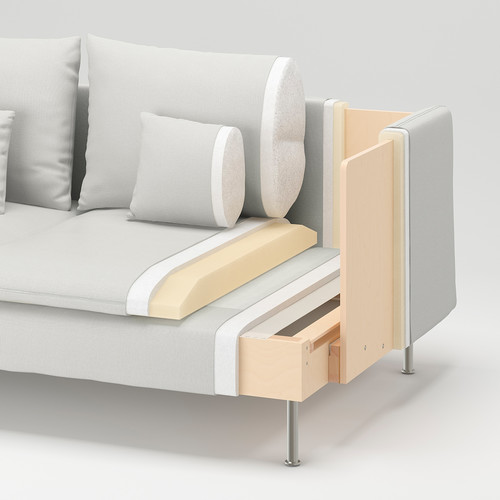 SÖDERHAMN Corner sofa, 4-seat, with open end/Fridtuna light beige