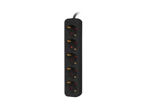 Lanberg Power Strip 1.5m 5x Schuko Outlet PS0-05F-0150-BK, black