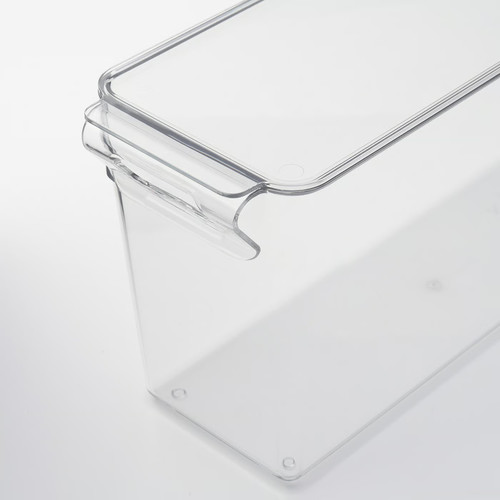 KLIPPKAKTUS Storage box for fridge, transparent, 32x10x15 cm