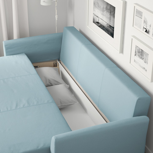 HOLMSUND Three-seat sofa-bed, Orrsta light blue