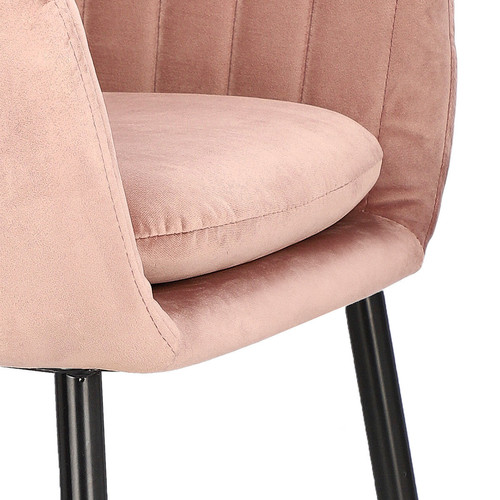 Upholstered Chair Emilia Velvet, dusty rose/black