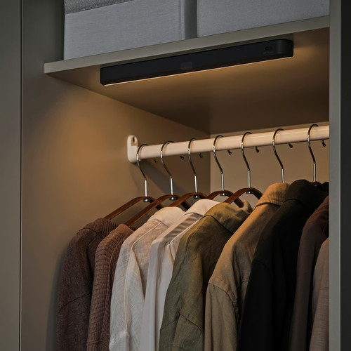 KÖLVATTEN LED lighting with sensor, grey/battery-operated, 30 cm