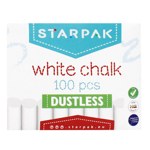 Starpak Dustless White Chalk 100pcs