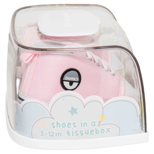 Dooky Tisshoes Baby Shoes in a Tissue Box, pink, 3-9m