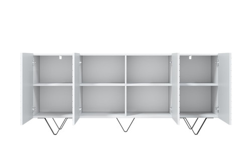 Four-Door Cabinet Scalia 190cm, matt white/black legs