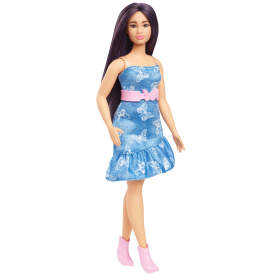 Barbie Fashionistas Doll #231 in Denim Butterfly Dress HYT89 3+