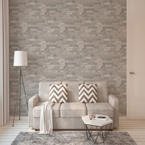 GoodHome Vinyl Wallpaper on Fleece Smara, light grey