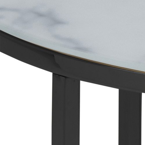 Coffee Table Alisma, round, white/black, glass