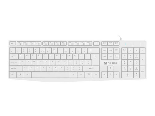 Natec Wired Keyboard Nautilus US Slim, white