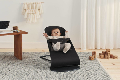 BABYBJÖRN Bouncer Balance Soft Cotton - Black/Dark grey