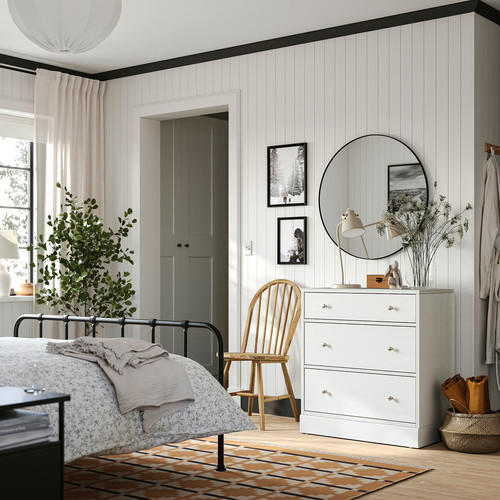 HAVSTA Chest of 3 drawers, white, 81x47x89 cm