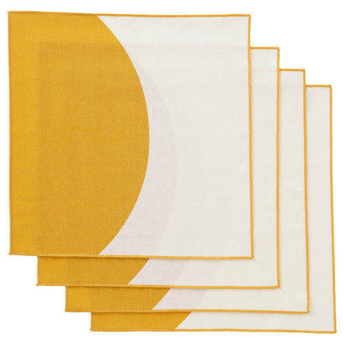 GOKVÄLLÅ Napkin, yellow, 40x40 cm, 4 pack