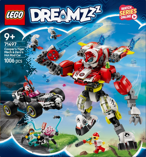 LEGO DREAMZzz Coopers Tiger Mech Zeeros Hot Rod Car 9+