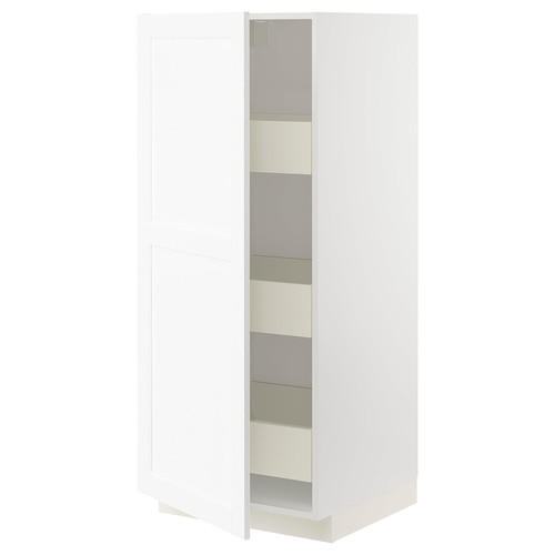 METOD / MAXIMERA High cabinet with drawers, white Enköping/white wood effect, 60x60x140 cm