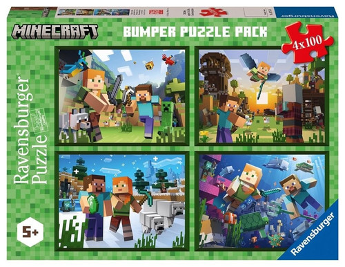 Ravensburger Children's Puzzle 4x100pcs Minecraft 5+