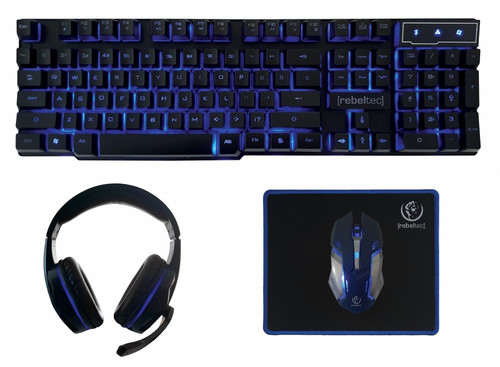 Rebeltec Gaming Set - Keyboard, Mouse, Pad & Headphones