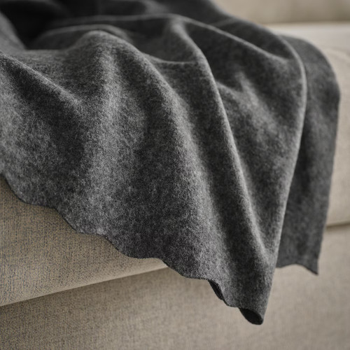 DAGGKÅPOR Throw, dark grey, 130x170 cm